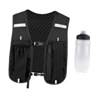 Magideal - Paquete De Agua De Chaleco De Hidratación Para Hombres Para Hombres Con Botellas De Botellas De Acondicionamiento Físico Corriendo Transpirable Peso L Negro