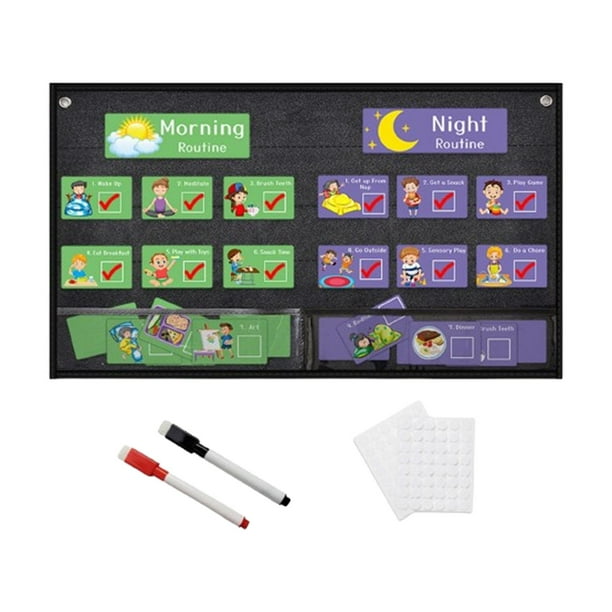 Tabla De Recompensas Y Horario Diario Para Niños – 70 Tarjetas Visuales De PVC Impermeables Para Establecer Rutinas