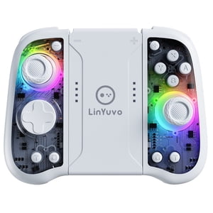Genérico - Mando Inalámbrico Para Nintendo Switch Con Joystick De Efecto Hall, Botones Mecánicos, Programación De Macros, Iluminación Rgb, Vibración Dual, Carga Rápida Type-C Para Pc/Ios/Android-Gris