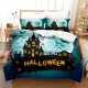 thumbnail image 1 of Halloween Bedding Set/ Pumpkin Lantern Castle and Bat Duvet Cover Dark Horror Night Polyester Quilt Cover, 1 of 5