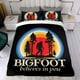 thumbnail image 4 of Bigfoot Conjunto de sábanas temático, trío de piezas, cómodo y amigable con la piel, diseño único, regalo de decoración para el hogar para familiares, amigos y fans,140cm *210cm, 4 of 6