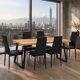 thumbnail image 1 of Comedor Chelsea Mesa 75 x 80 x 150 cm + 6 Sillas Pu Negro., 1 of 6