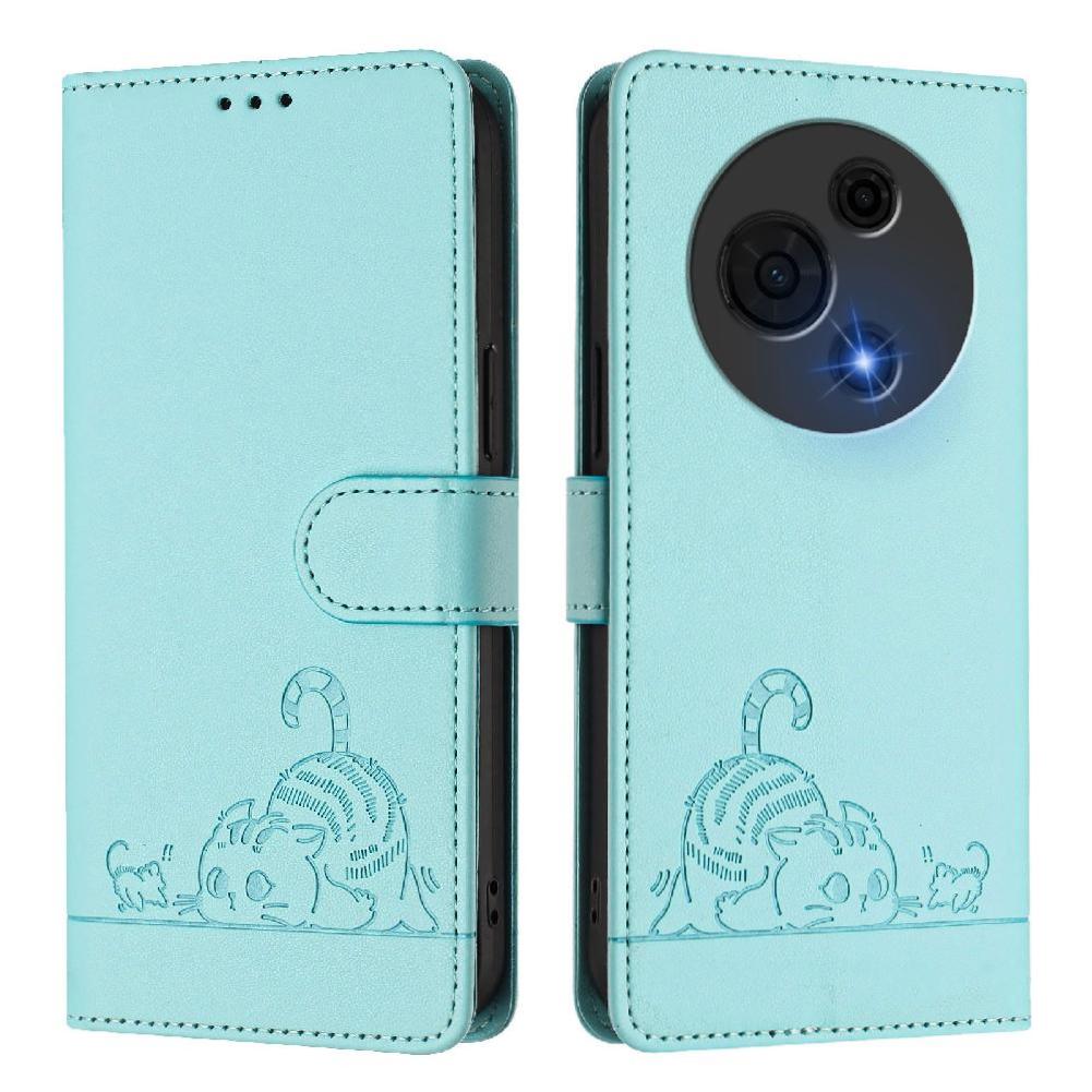 Funda Tipo Cartera Foxdock Para Tcl 60 Nxtpaper Con Soporte, Ranuras, Rfid, Diseño De Gato