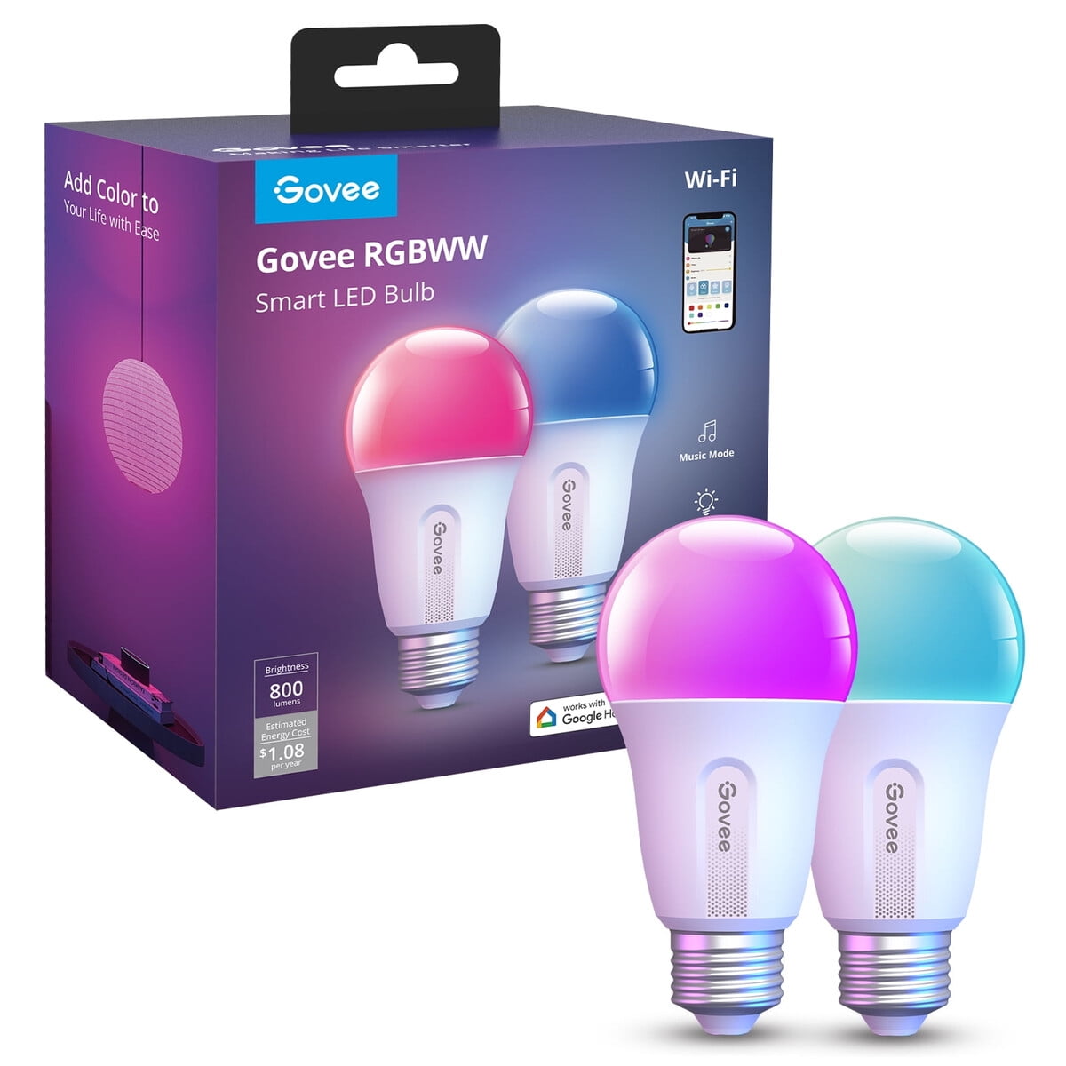 Ampolleta Led Inteligente Govee A19 9w Rgbww 800lm Wifi