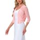 thumbnail image 4 of INSPIRE CHIC Boleros de Malla Transparente para Mujer, Chaquetas de Manga 3/4, Cárdigan Corto Ligero Rosa L, 4 of 6