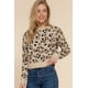 thumbnail image 4 of Saronite Suéter de Invierno de Viscosa Jacquard de Manga Larga con Estampado Animal, Cuello Redondo, Beige/Camel (para Mujer), 4 of 5