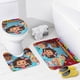 thumbnail image 4 of Guardería El musical-theme 4-Piece Shower Curtain Set with Rugs, Waterproof Bathroom Decor Set Includes Bath Mat, U-Shaped Rug, Toilet Lid Cover and Curtain with Hooks, 4 of 6