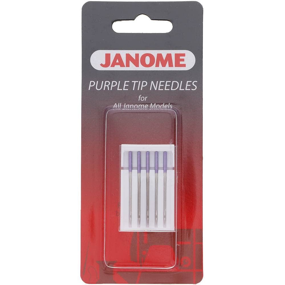 Agujas Para Máquina De Coser Janome Con Punta Morada, Tamaño 90/14, Paquete De 5