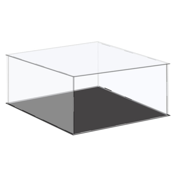Uxcell Caja de Exhibición de Acrílico Caja de Plástico Cubo Caja de Almacenamiento Transparente Pequeña Montaje a Prueba de Polvo Vitrina 16.1x16.1x6.1" para Artículos de Colección