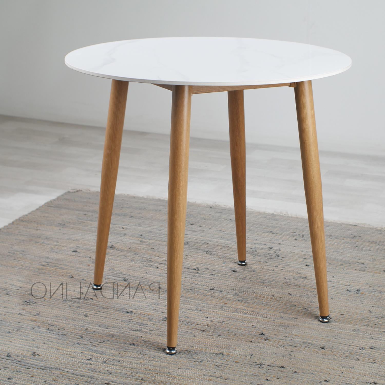 Pandalino - Mesa Redonda Nevada 100 Cm | Diseño Minimalista, Piedra Sinterizada