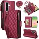 thumbnail image 1 of Para Samsung Galaxy A36 /A56 5G Funda Tipo Cartera con Bloqueo RFID, Funda de Teléfono Tipo Bolso Cruzado con 9 Ranuras para Tarjetas, Bolsillo con Cierre y Correa Desmontable, Rojo, para Galaxy A36, 1 of 9