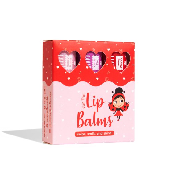 Bálsamo labial MISS NELLA Pack de 3 sin tóxicos para niños