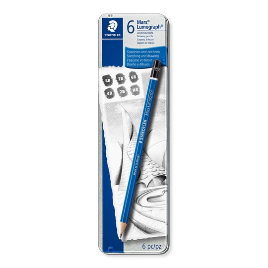 Set De 6 Lápices De Dibujo Staedtler Lumograph En Lata