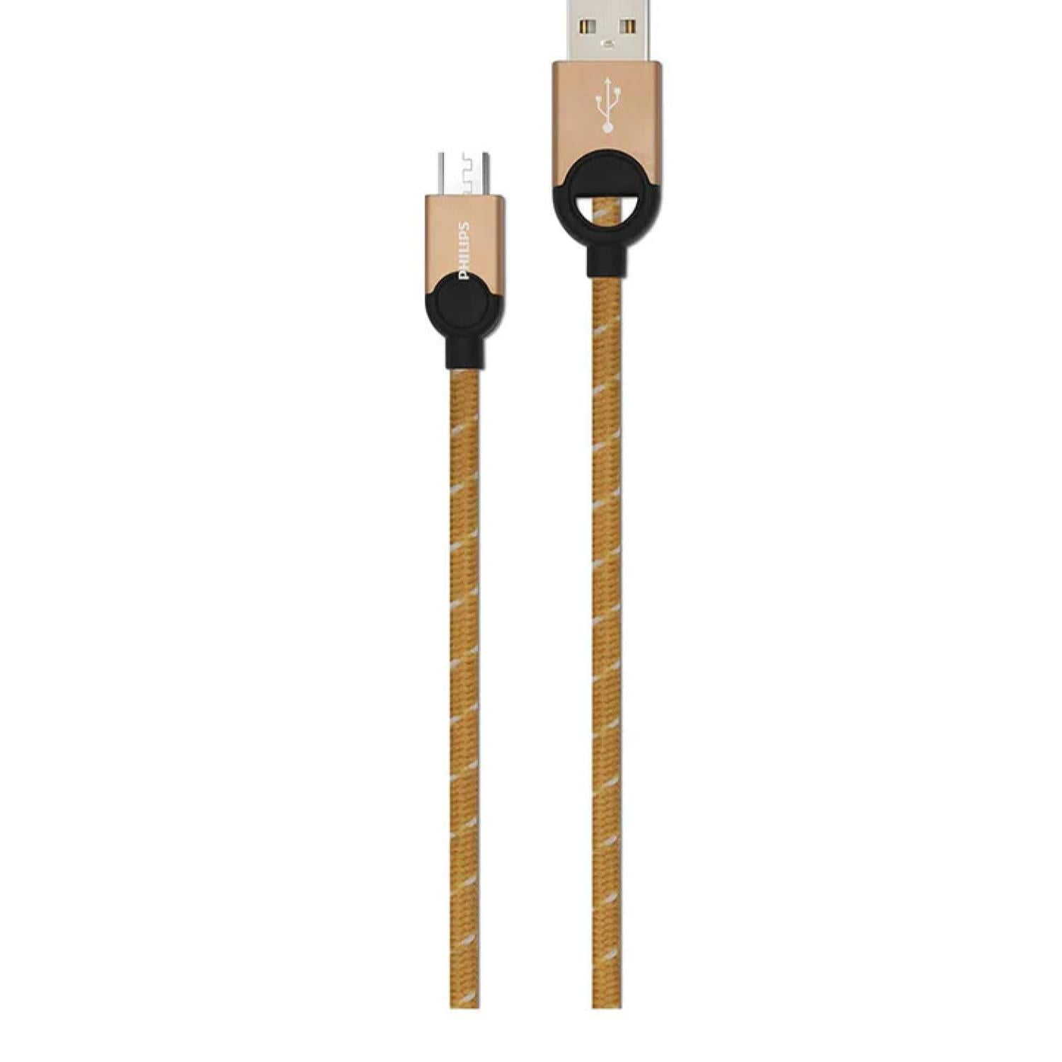 Philips - Cable Usb A Micro Usb Trenzado Dorado 1.2mts Lc2618g