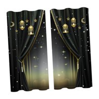 Magideal - Cortinas De Ramadán, Decoración De Ramadán, 2 Paneles, Elegantes Cortinas Decorativas Con Estrellas Para Sala De Estar Interior. Estilo B