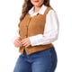 thumbnail image 4 of Agnes Orinda Trajes de Halloween para Mujeres Chalecos de Talla Grande Cuello en V Totalmente Forrado Botones Vestido de Trabajo Elegante Chaleco de Esmoquin Chaleco 2X Marrón, 4 of 6