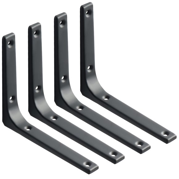Soportes de pared SAYAYO, metal hierro negro, 15 x 12 cm, 4 unidades