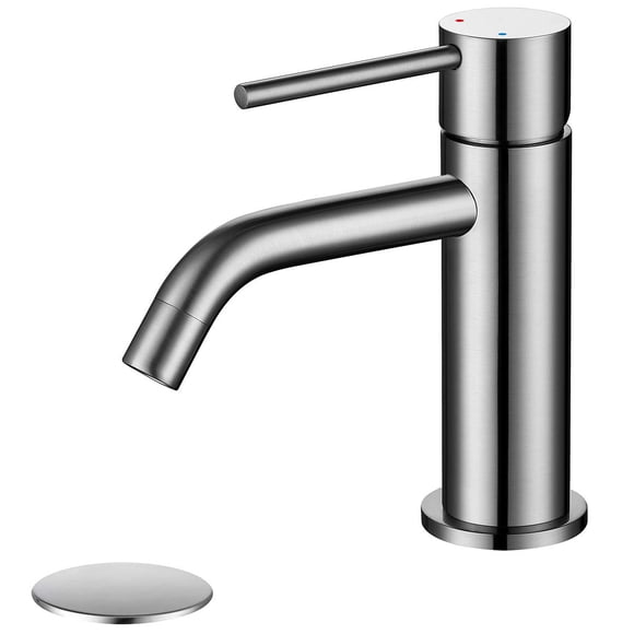 Grifo de lavabo de baño JXMMP de níquel cepillado de una sola manija