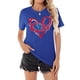 thumbnail image 1 of Camiseta De Béisbol Para Mujer Casual Manga Corta Azul Talla L, 1 of 4