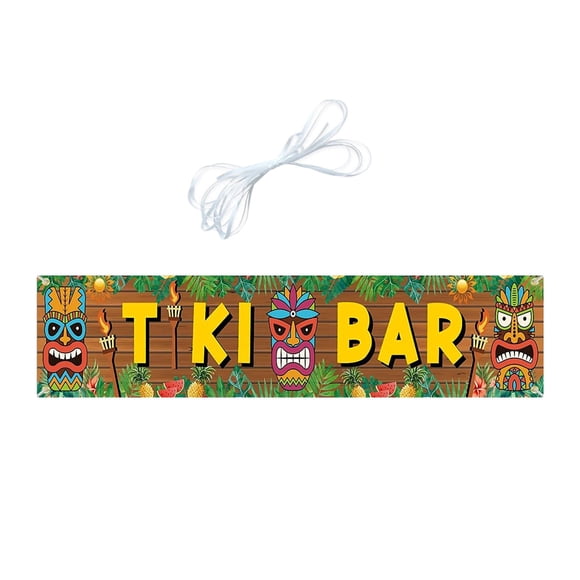 Tiki Banner Tropical Banner decoración de fiesta de carnaval decoración colgante telón de fondo interior exterior cocina Festival Tiki escena cartel