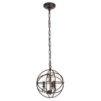 Lámpara Colgante Elegant Lighting Wallace De 3 Luces Cobre Oscuro