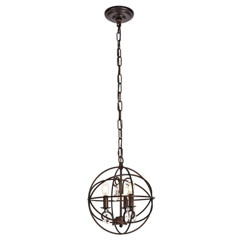 Lámpara Colgante Elegant Lighting Wallace De 3 Luces Cobre Oscuro