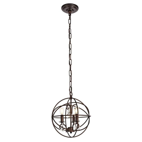 Lámpara Colgante Elegant Lighting Wallace de 3 Luces Cobre Oscuro