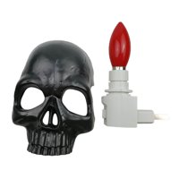 Ioensy - Lámpara De Pared Con Calavera Humana Para Decoración De Interiores, Luz Nocturna De Halloween, Enchufe En Negro