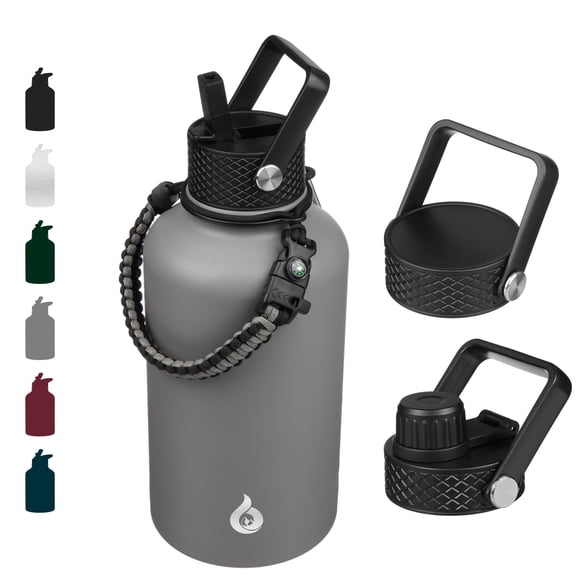 Botella de agua BJPKPK de medio galón con aislamiento de acero inoxidable de 1.9 L