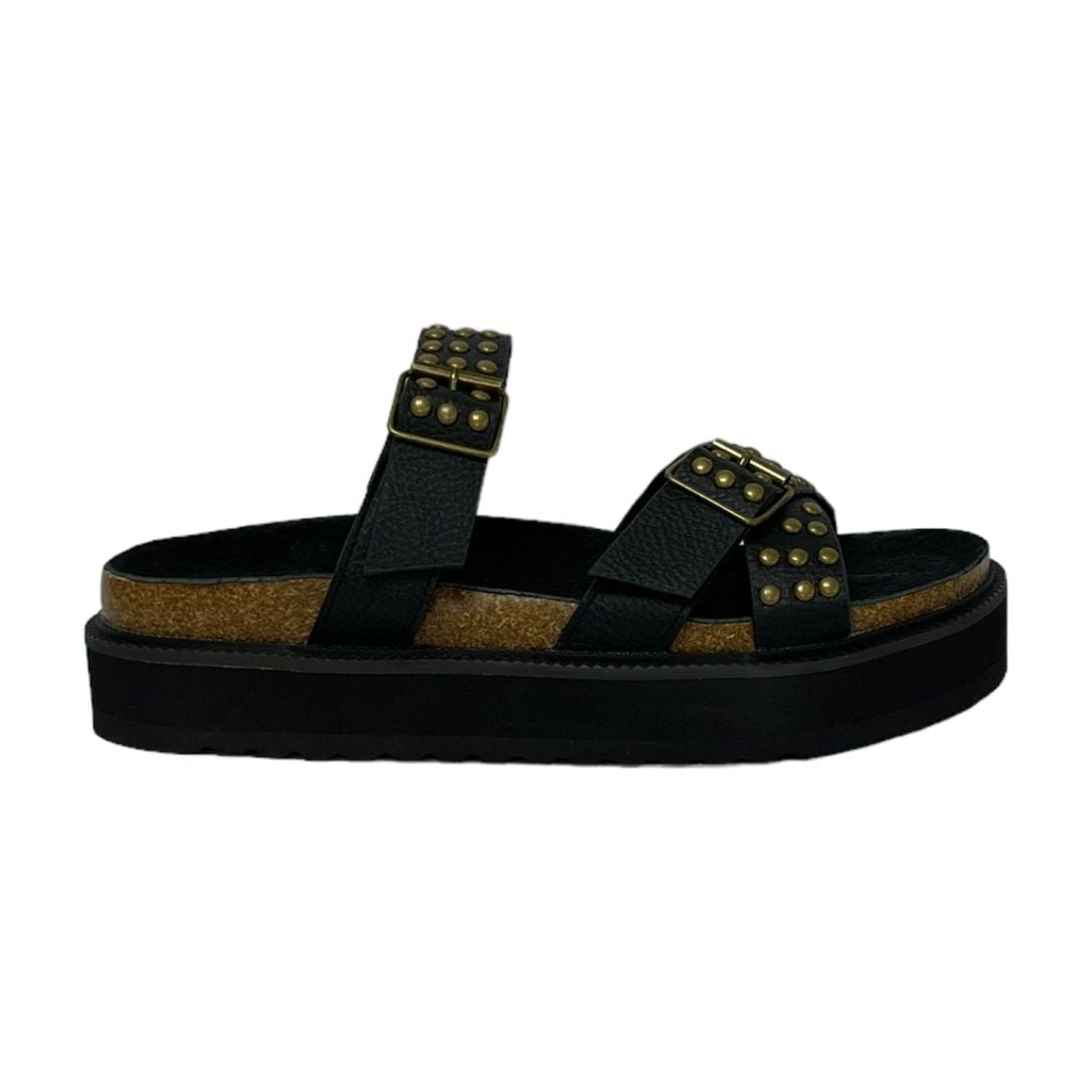 Sandalia Mujer Negro Split Detogni