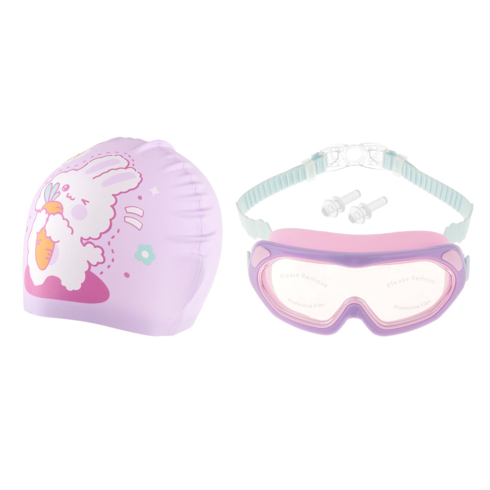 Ioensy - Gafas De Natación Para Niños, A Prueba De Fugas, Gorro De Natación Profesional Para Buceo, Piscina, Verano, Morado
