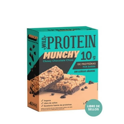 Barra Munchy Chocolate Chips 4 Un 120 G Wild Protein