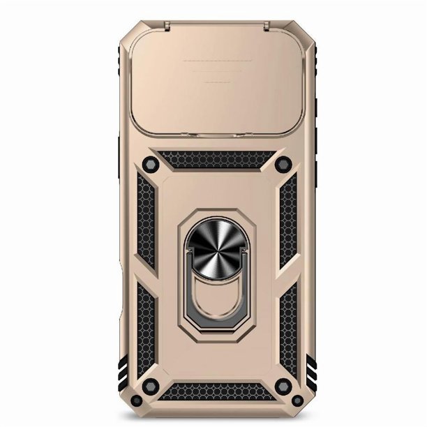 Funda Resistente Anillo Soporte iPhone 17 Pro Max Privacidad Cámara Montaje Magnético Oro