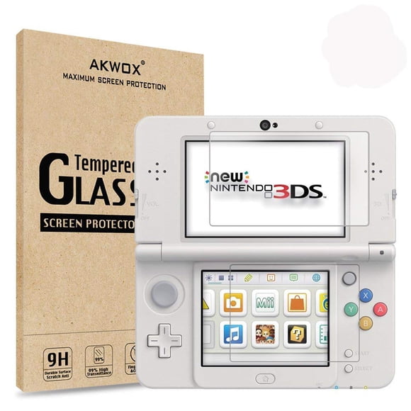 Protector de pantalla AKWOX para New Nintendo 3DS - Pack de 2