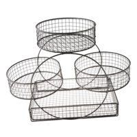 Bothyi - Cesta De Frutas Escalonada, Rejilla De Hierro Para Encimera De Cocina, Para Patatas, Aperitivos, Pan, Color Negro