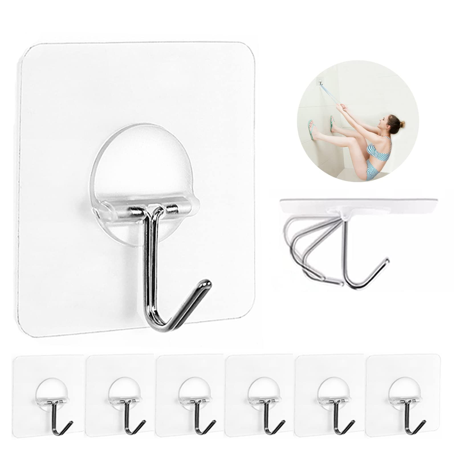 Ganchos De Pared Adhesivos Jinshunfa, Resistentes Al Agua, Paquete De 8