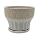 thumbnail image 2 of Macetero Maceta De Ceramica Blanco Patrones Beige Alto L, 2 of 7