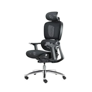 Crusec - Silla Oficina Élite Ergonómica Soporte Lumbar Cervical Ajustable - Negro