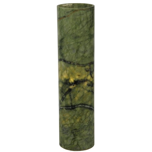 Funda para vela Meyda Tiffany con forma de cilindro, color verde jaspeado, 4 cm de ancho x 40 cm