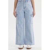 Fashionspark - Jeans Mujer Wide Leg Gravilla Azul Claro