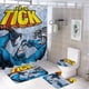 thumbnail image 1 of La garrapata-theme 4-Piece Shower Curtain Set with Rugs, Waterproof Bathroom Decor Set Includes Bath Mat, U-Shaped Rug, Toilet Lid Cover and Curtain with Hooks, 1 of 6