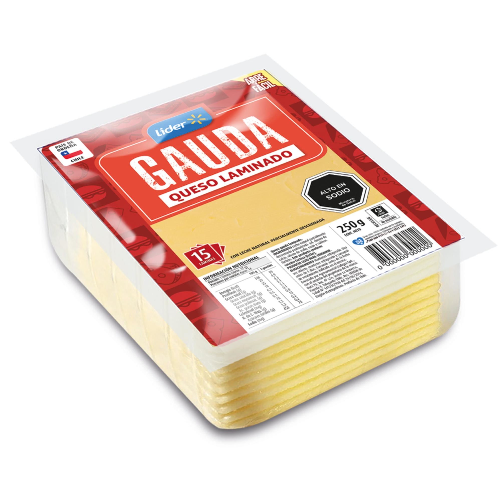 Queso Gauda Laminado 250 g Lider