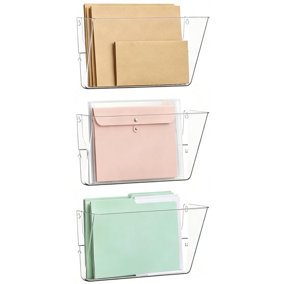 Organizador de documentos MINDEPOT de 3 bolsillos acrílicos transparentes