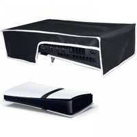 Genérico - Funda Protectora Anti-Polvo Para Ps5 Pro, Modo Horizontal Para Disc & Digital Console, Tela Oxford Antiarañazos Impermeable Fácil Acceso Al Puerto Del Cable - Negro Con Ribete Blanco