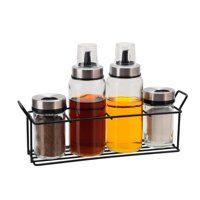 Qualitydesign - Set 2 Botellas Dispensadoras Aceite Vinagre + 2 Especieros
