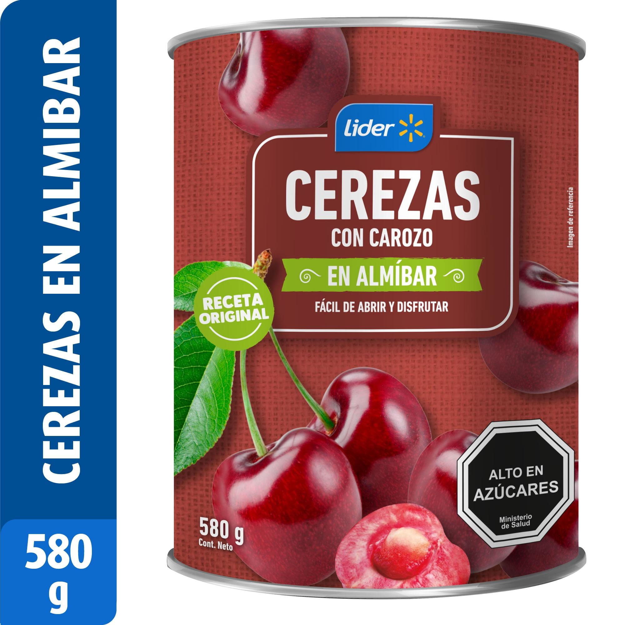 Cerezas En Almíbar Lata Drenado 325 g - Neto 580 g Lider