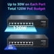 thumbnail image 2 of Conmutador Ethernet Aumox de 8 puertos Gigabit PoE con carcasa metálica de 120 W, 2 of 8