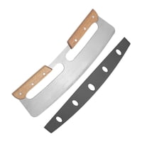 Bothyi - Cortador De Pizza Con Mango De Madera Y Cubierta Protectora Apto Para Lavavajillas