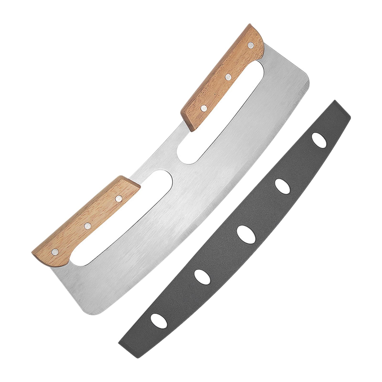 Bothyi - Cortador De Pizza Con Mango De Madera Y Cubierta Protectora Apto Para Lavavajillas