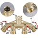 thumbnail image 4 of Divisor de manguera de jardín de latón (4 vías), conector de manguera de latón macizo de 3/4", adaptador de espiga de manguera, 4 válvulas con 4 arandelas de goma adicionales, 4 of 6